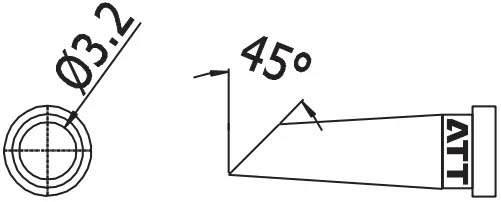 Atten T800-3.2C. Наконечник для ST-100, косой срез 3.2мм