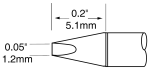 METCAL UFTC-7CH12. Картридж-наконечник для MX-UF, клин, 1.2х5.0мм