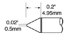 METCAL SCP-CN05. Картридж-наконечник для MFR-H1, конус 0.5х4.95мм