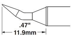METCAL STTC-599. Картридж-наконечник для MX, клин изогнутый 1.5х11.9мм