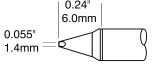 METCAL STTC-138P. Картридж-наконечник для MX, клин 1.5х6.0мм