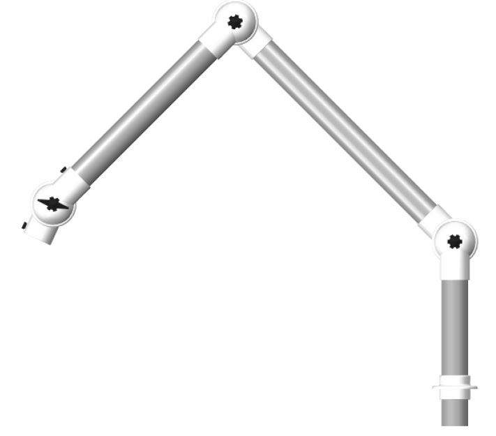 Alsident 50-8747-1-5. Дымоприемник 3- секционный 50-350-875-475мм белый настольный (без раструба)