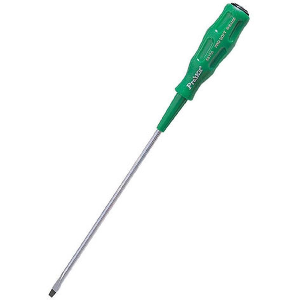 Прецизионная шлицевая отвертка ProsKit 89417A (6.0х250) с мягкой рукояткой