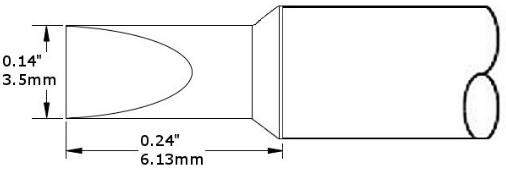 METCAL CVC-9CH0035P. Картридж-наконечник для СV/MX, клин 3.5х6.13мм