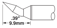 METCAL STTC-598. Картридж-наконечник для MX, клин изогнутый 1.78х9.9мм