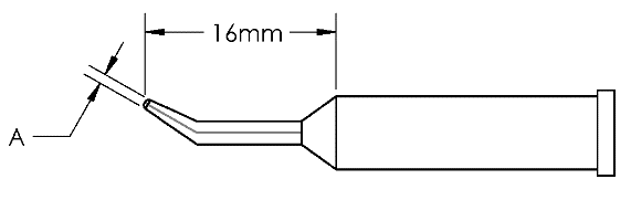 METCAL GT6-CN1608R. Наконечник GT6, конус изогн. ACC, 0.8X16.0MM