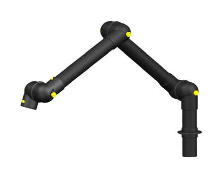 Alsident 75-3535-1-6. Дымоприемник 3- секционный 75-350-350-350мм антистатический настольный (без раструба)