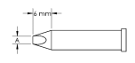 METCAL GT6-CH0010P. Наконечник GT6 клин, PWR, 1.0X6.0MM, 60град