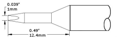 METCAL CVC-9CH0010A. Картридж-наконечник для СV/MX, клин удлиненный, 1.0х12.4мм
