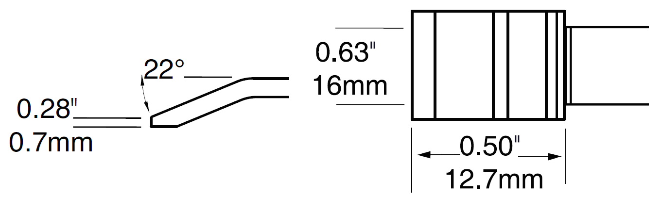 METCAL PTC-6BL1316R. Картриджи-наконечники для CV/MX-PTZ, шпатель изогнутый, 15.75х12.7мм (комплект) (замена PTTC-605)