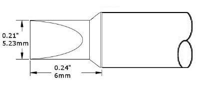 METCAL CVC-7CH0050P. Картридж-наконечник для СV/MX, клин 5.23х6.0мм