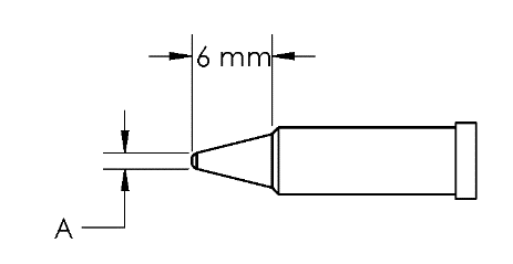 METCAL GT4-CN0005P. Наконечник GT4, конус, PWR, 0.5X6.0MM