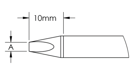 METCAL GTC-CH0010S. Картридж-наконечник GTC клин, 1.0X10.0MM, 40град