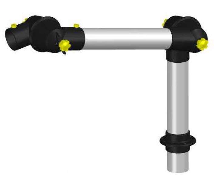Alsident 50-47-1-6. Дымоприемник 2- секционный 50-350-475мм антистатический настольный (без раструба)