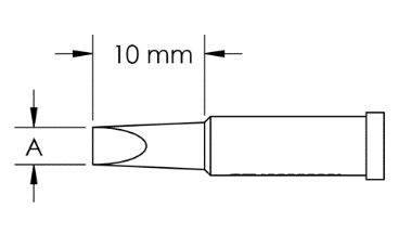 METCAL GT4-CH0018S. Наконечник GT4, клин, 1.8X10.0MM, 40град.
