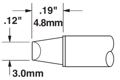 METCAL CVC-7CH0030S. Картридж-наконечник для СV/MX, клин 45° 3.0х4.8мм (замена STTC-113)