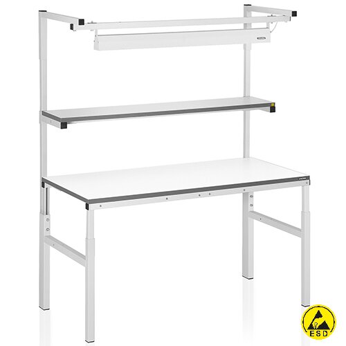 VIKING. Рабочий стол серии КЛАССИК с полкой и светильником. Комплект КЛАССИК 18-7 ESD.