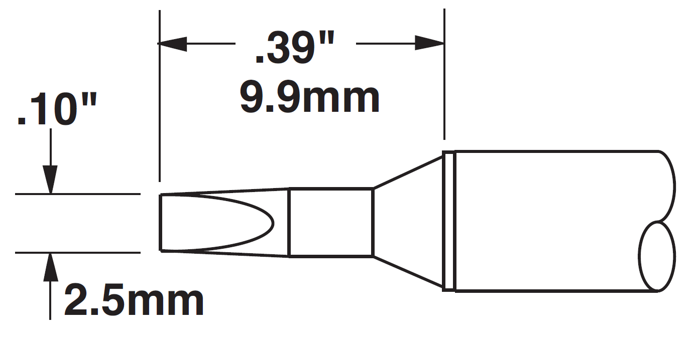 METCAL STTC-836. Картридж-наконечник для MX, клин 2.5х9.9мм