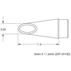 METCAL SCP-WV30. Картридж-наконечник для MFR-H1, миниволна вогнутая. 3.0х11,6мм