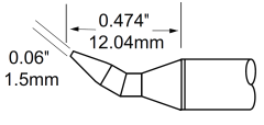 METCAL STP-CHB15. Картридж-наконечник для MFR-H1, клин изогнутый 1.5х12.04мм