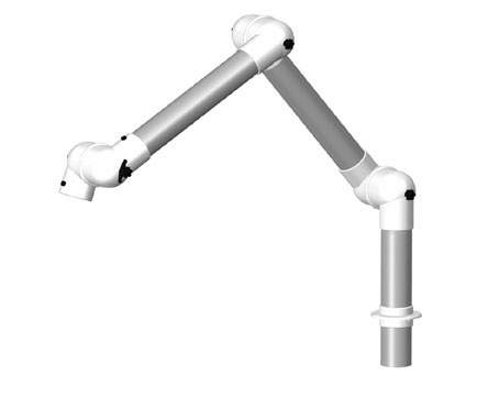 Alsident 75-3535-1-5. Дымоприемник 3- секционный 75-350-350-350мм белый настольный (без раструба)