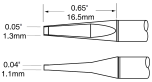METCAL PTTC-702. Картриджи-наконечники для MX-PTZ, шпатель узкий, 1.3х16.5мм (комплект)