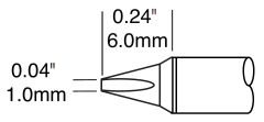 METCAL STTC-125P. Картридж-наконечник для MX, клин 1.0х6.5мм