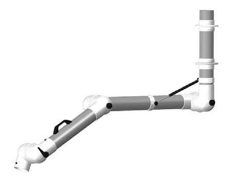 Alsident 100-10585-2-5. Дымоприемник 3-х секционный 100-10585-2-5 белый настенный (без раструба)