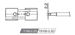 Atten T9100-2.2D. Картриджи-наконечники для ST-1509-N100, клиновидный 2.2мм (пара)