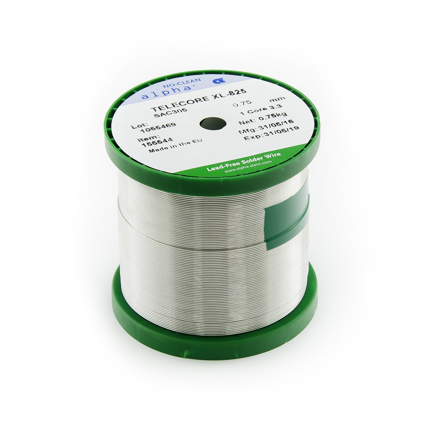 Alpha 162963. Припой ALPHA SACX+ 0307 TELECORE XL-825/133 0.75 mm 0,5 кг R55G01SW5AL0000000