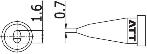 Atten T800-1.6D. Наконечник для ST-100, клиновидный 1.6мм