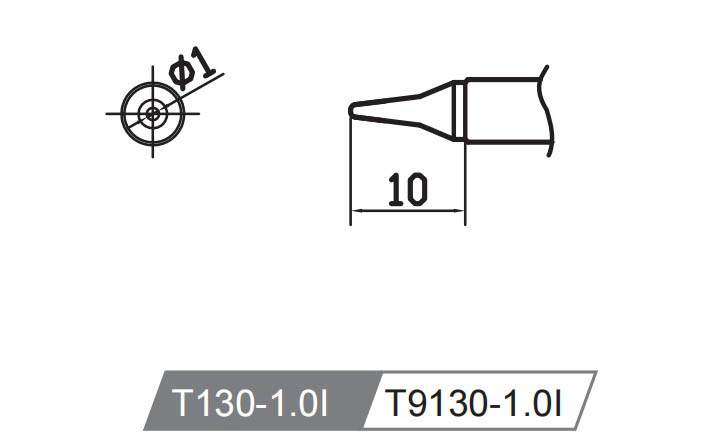 Atten T130-1.0i. Картридж-наконечник для GT-Y130, конус 1.0 х 10мм