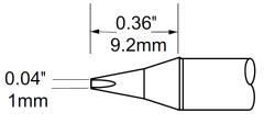 METCAL SCP-CH10. Картридж-наконечник для MFR-H1, клин 1.0х9.2мм