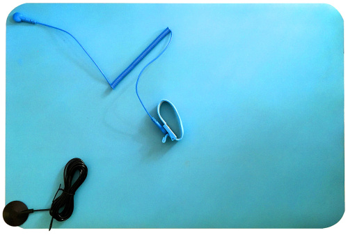 Комплект настольный антистатический 120x60, голубой ELS