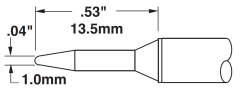 METCAL CVC-6CN0010A. Картридж-наконечник для СV/MX, конус 1.0х13.5мм (замена STTC-001)