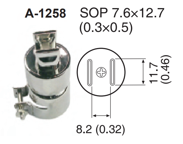 Atten A-1258 ROHS. Насадка-сопло A1258, SOP 7.6х12.7мм
