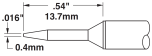 METCAL CVC-8CN1304A. Картридж-наконечник для СV/MX, конус тонкий удлиненный 0.4х13.7мм (замена STTC-806V1)