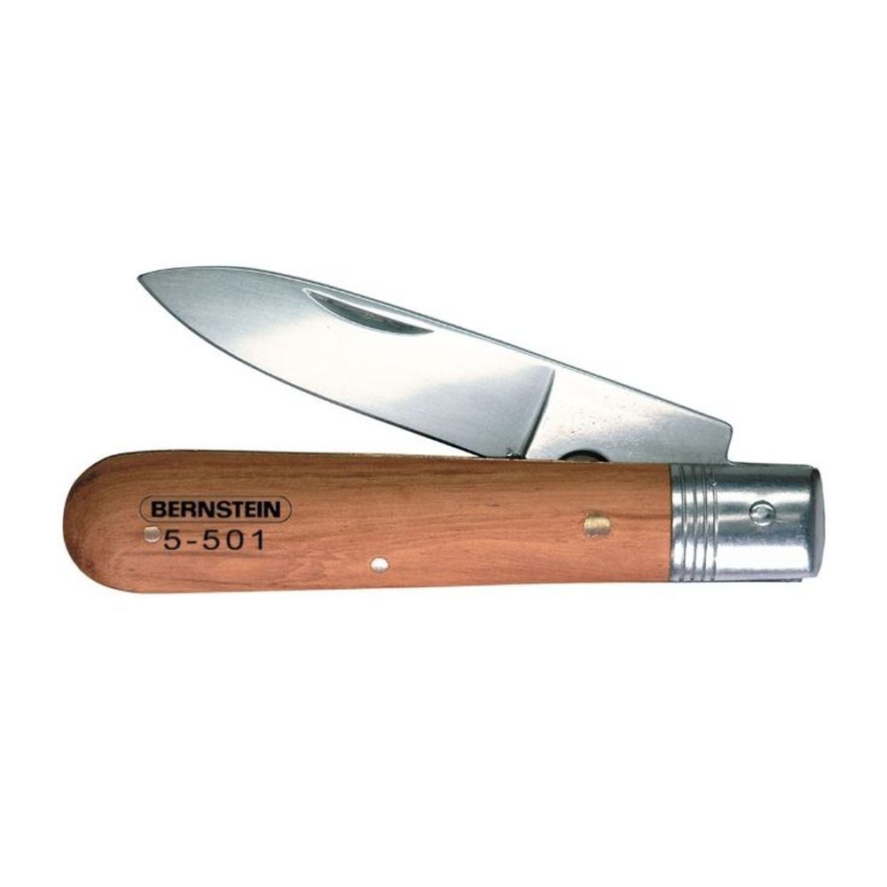 Bernstein 5-501. Кабельный нож со стальным лезвием и деревянной рукояткой