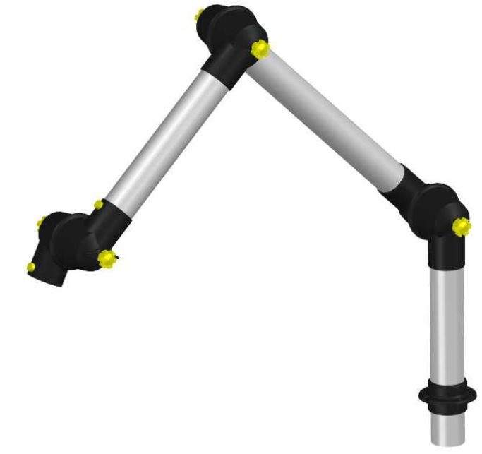 Alsident 50-4737-1-6. Дымоприемник 3- секционный 50-350-475-375мм антистатический настольный (без раструба)
