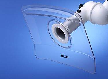 Alsident 1-503324-5. Раструб дымоприемника, экран прозрачный 50-280мм, белый фланец