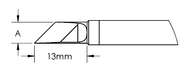 METCAL GTC-KN0025P. Картридж-наконечник GTC, ножевидный, PWR, 2.5X13.0MM, 45град.