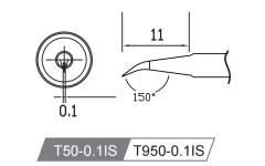 Atten T50-0.1iS. Картридж-наконечник для GT-Y50, конус изогнутый 0.1 х 11мм