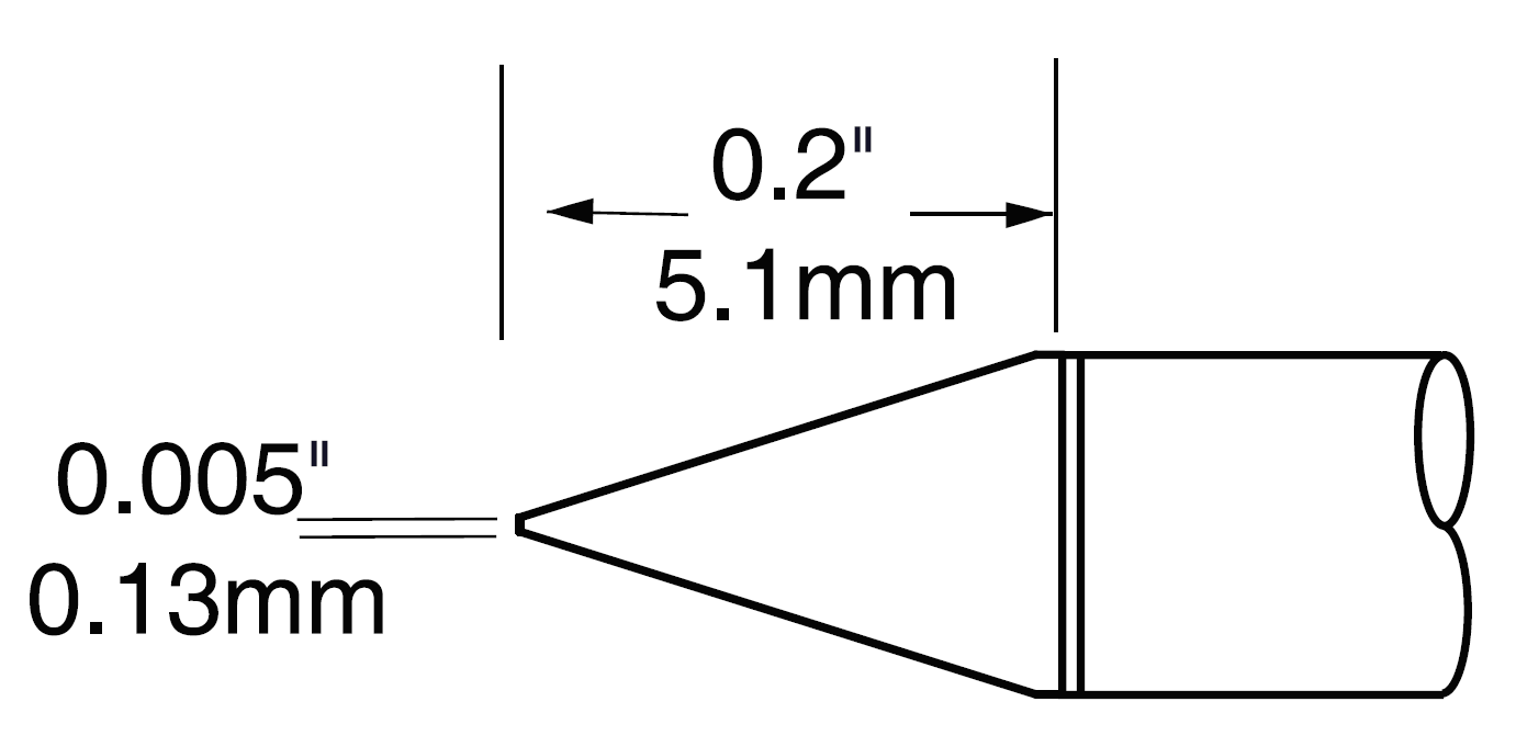METCAL UFTC-7CN01. Картридж-наконечник для MX-UF, конус, 0.13х5.0мм