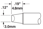 METCAL STTC-113. Картридж-наконечник для MX, клин 45° 3.0х4.8мм
