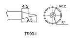 Atten T990-i. Картридж-наконечник для ST-909, конус тонкий 0.4 x 9.5 мм