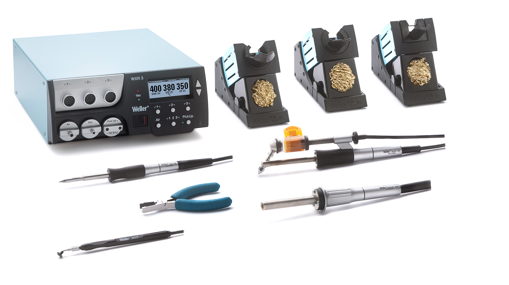 Weller T0053502699N. Паяльная станция Weller WXR 3031, 600Вт, три канала (WXR 3, WXDP 120, WXHAP 200, WXP 120, WVP)