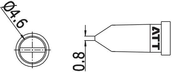 Atten T800-4.6D. Наконечник для ST-100, клиновидный 4.6мм