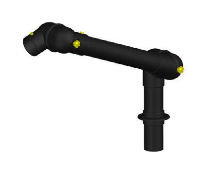 Alsident 75-55-1-6. Дымоприемник 2- секционный 75-350-550мм антистатический настольный (без раструба)