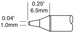 METCAL CVC-5CN0010P. Картридж-наконечник для СV/MX, конус тонкий 1.0х6.5мм (замена STTC-501P)