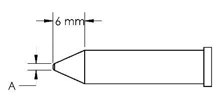 METCAL GT6-CN0005P. Наконечник GT6, конус, PWR, 0.5X6.0MM